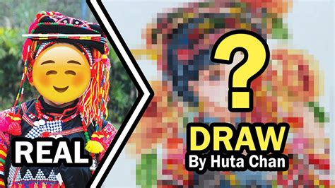 Draw Watercolor HÀ NhÌ Beauty Girl By Huta Chan Youtube