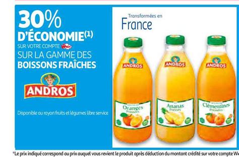 Promo La Gamme Des Boisson Fra Ches Andros Chez Auchan Icatalogue Fr