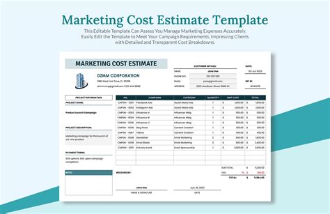 Interior Cost Estimate Template in Excel, Google Sheets - Download ...