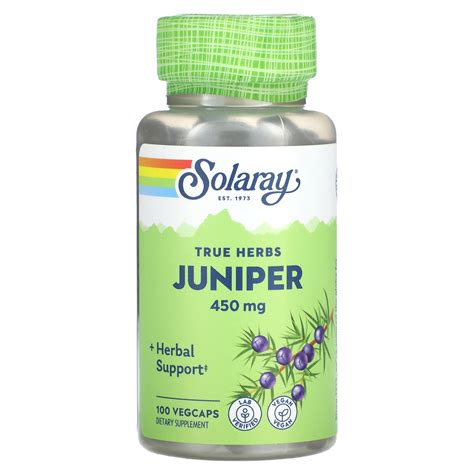 Solaray True Herbs Juniper 450 Mg 100 VegCaps