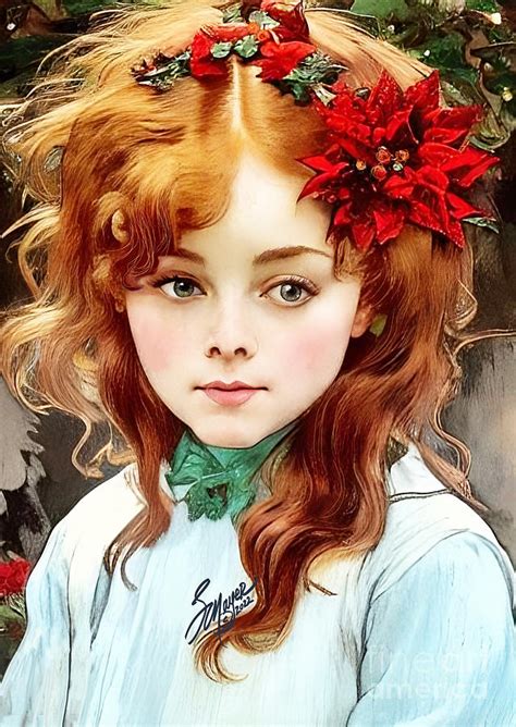 Christmas Girl Digital Art By Stacey Mayer Fine Art America