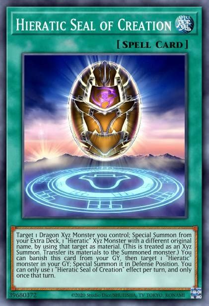 Hieratic Seal Of Creation Yu Gi Oh Tcg Ygo Cards