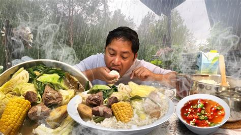 Kulog Malakas Na Ulan Bulalo Style Na Nilagang Baka Ulam Sa Tag