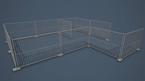 Portable Construction Fence PBR - 3D Model by YuriBarinov