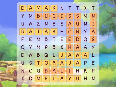 SUKU SUKU DI INDONESIA Wordsearch