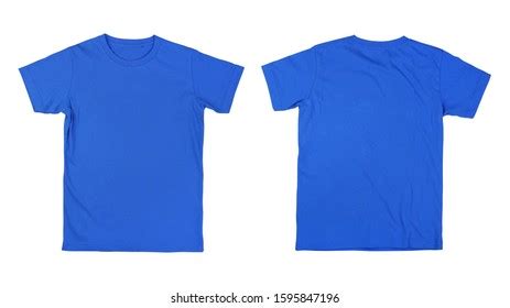 Front Back Blue Tshirt Mockup On Stock Photo Shutterstock