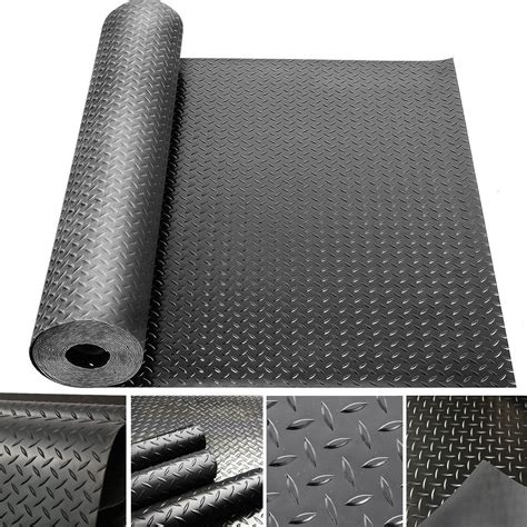 Tonchean 16 5ft X 3 3ft Heavy Duty Garage Floor Mat Rolls Diamond Plate