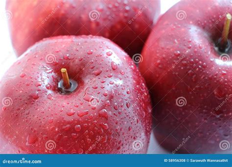 Fruta Roja Dulce De La Manzana Foto De Archivo Imagen De Sano Fondo