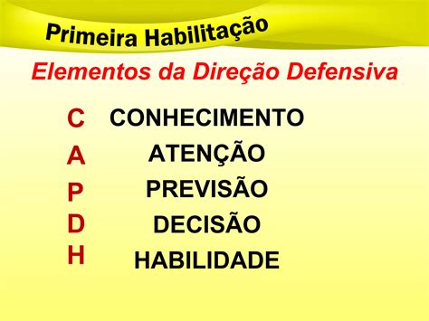 Direção defensiva Primeira habilitação PPT