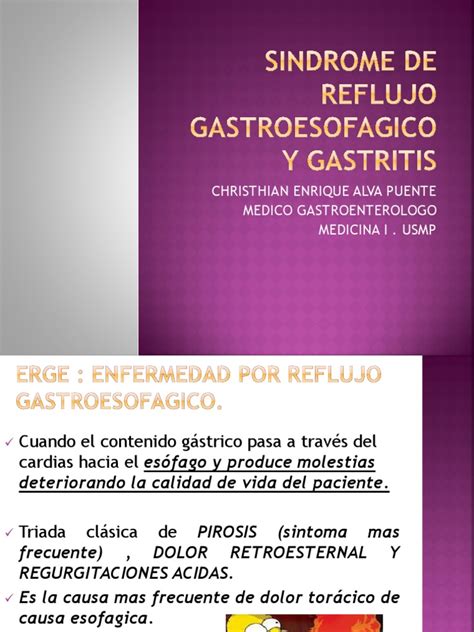 Sindrome De Reflujo Gastroesofagico Y Gastritis Pdf La Enfermedad