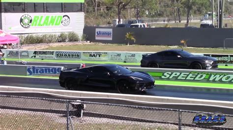 Ford Mustang Gt Drag Races C Chevy Corvette Someone Gets Properly