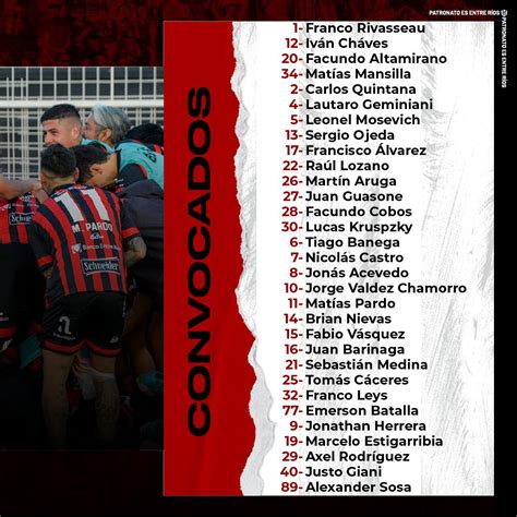 Club A Patronato On Twitter 📋 Los Convocados Para Enfrentar Mañana A