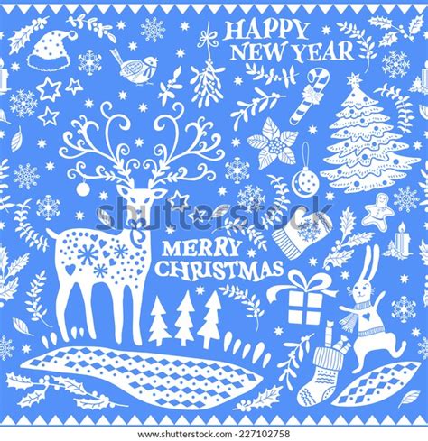 Christmas Doodle Pattern Hand Drawing Christmas Stock Vector Royalty