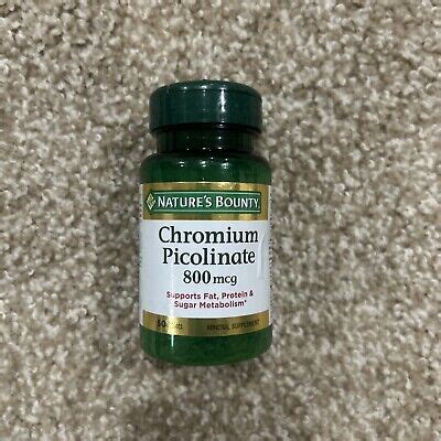 Nature S Bounty Chromium Picolinate Mcg Mineral Supplement Ct