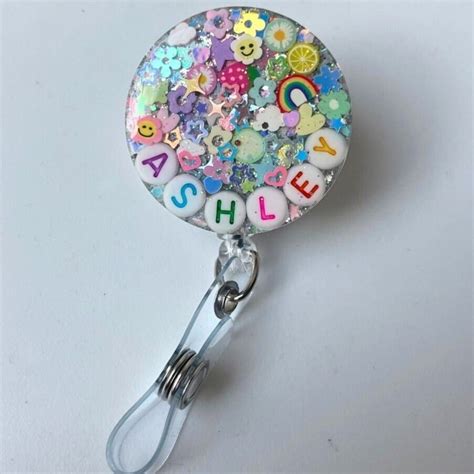 Sparkle Badge Reel Soft Rainbow Badge Reel Nurse Badge Reel Glitter