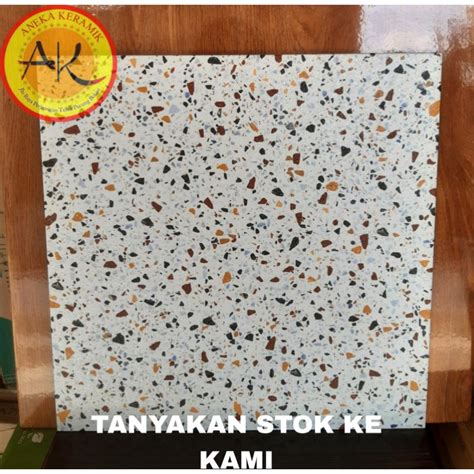 Jual Keramik Lantai Kasar Matt Drop Teras Garasi Motif Terazzo X