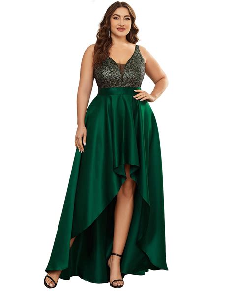 Plus Size Dark Green Prom Dress