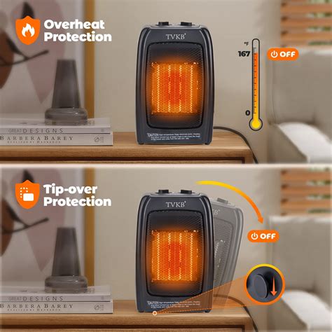 Portable Electric Space Heater for Office, 1500W Small Room Heaters for ...