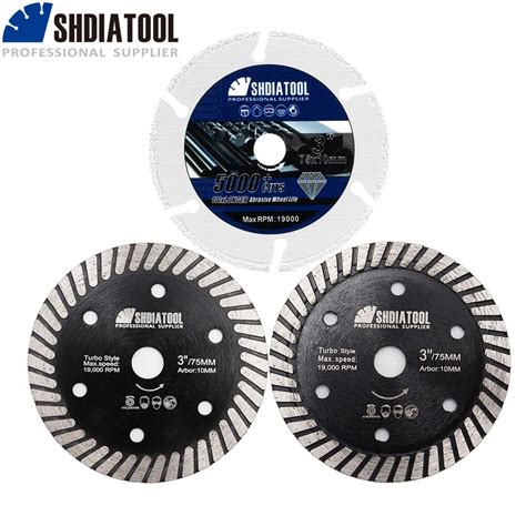 87L SHDIATOOL 3 Diamond Saw Blade Cutter Dia75mm Cutting Disc Granite