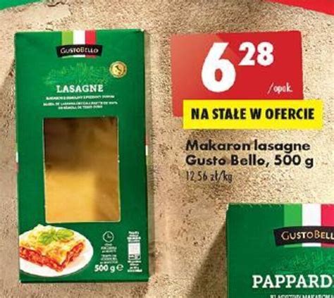 Promocja Makaron Lasagne Gusto Bello 500 G W Biedronka