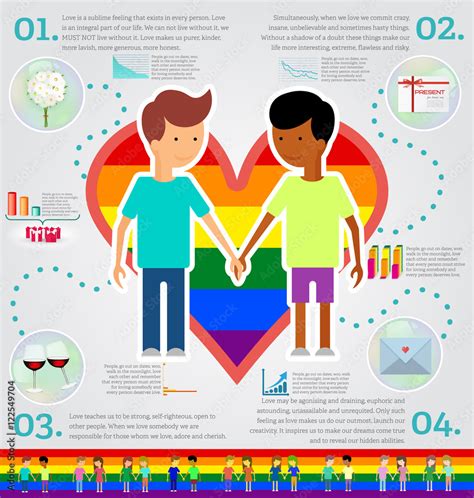 Love Marriage Couple Of Two Men Infographic Set Same Sex Marriage