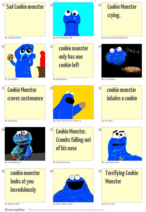 Sad Cookie monster - Drawception