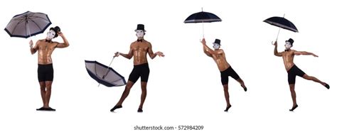 Naked Muscular Mime Isolated On White Stock Photo 577222624 Shutterstock