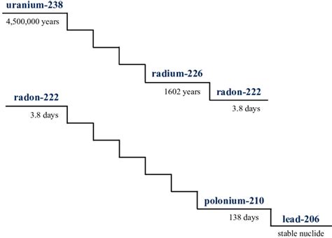 Greatly Simplified Uranium 238 Decay Series Showing Radioactive Decay