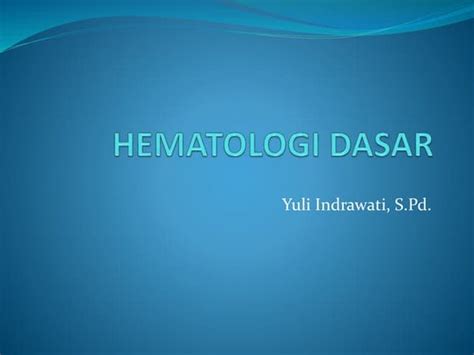 Ppt Hematologi