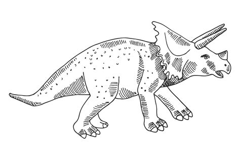 Triceratops Dinosaur Sketch. Ancient Ani Graphic by onyxproj · Creative Fabrica