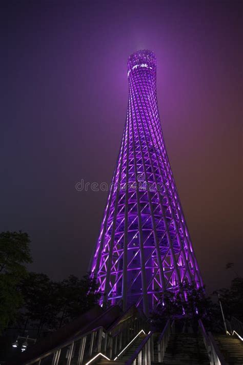 Canton Tower with Lights in the Night Editorial Stock Image - Image of ...