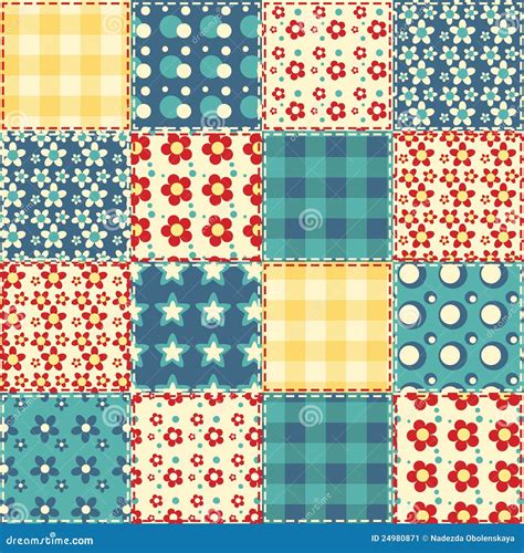 Quilt Seamless Pattern Stock Vector Illustration Of Patch