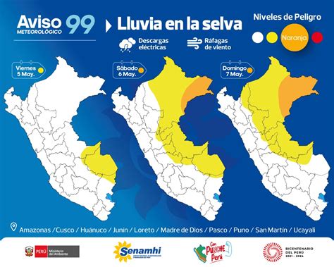 Senamhi On Twitter Aviso Del 5 Al 7 De Mayo Se Presentará Lluvia De Moderada A Fuerte