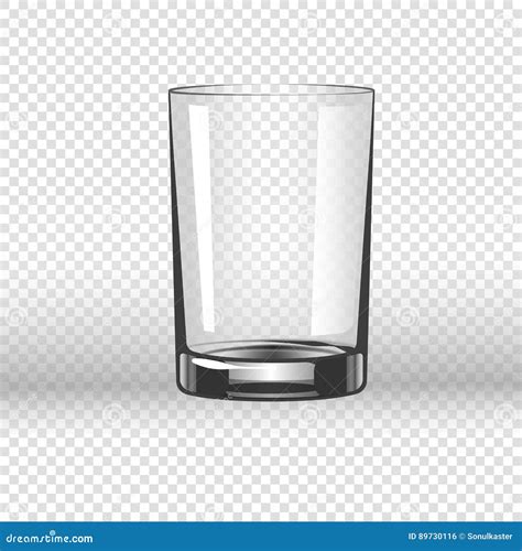 Clear Glassy Cup For Water Empty Drinking Glass Isolated Stock Vector