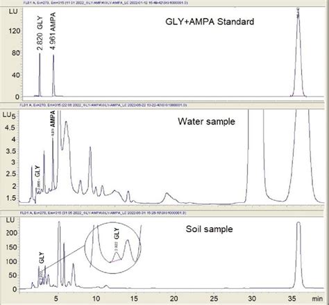 Rp Hplc Fld Chromatograms Of Gly And Ampa In Standard Mixture Water