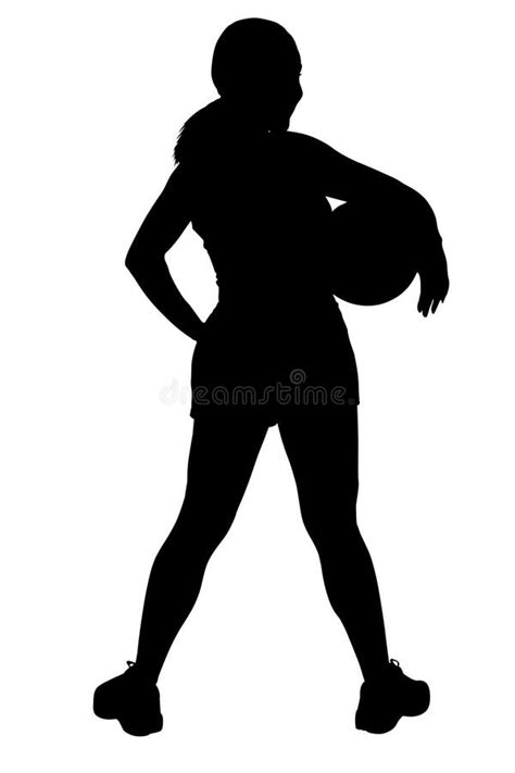 Girl Basketball Player Standing Silhouette