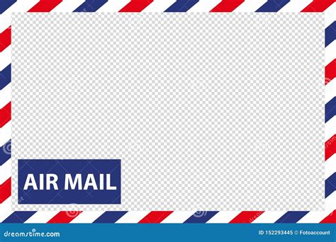 Airmail Envelope Border Vector Illustration Isolated On Transparent