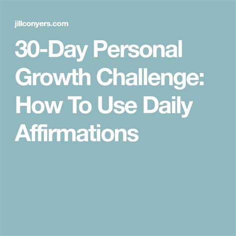 30 Day Personal Growth Challenge How To Use Daily Affirmations Jill