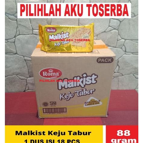 Jual Biskuit Roma Malkist KEJU TABUR 88 Gr HARGA PER 1 DUS ISI 18