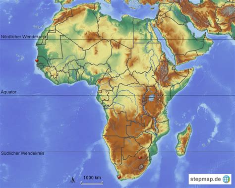 Stepmap Afrika Stumm Physisch Landkarte F R Deutschland