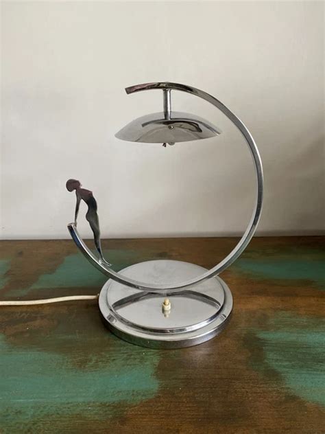 ORIGINAL ART DECO Chrome Naked Lady Table Lamp EUR 85 26 PicClick IT