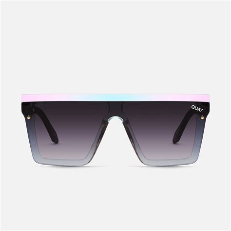 Hindsight Unisex Oversized Flat Top Frame Sunglasses In Black Quay