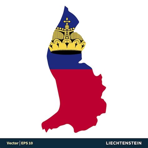 Liechtenstein Europa Países Mapa Y Bandera Vector Icono Plantilla