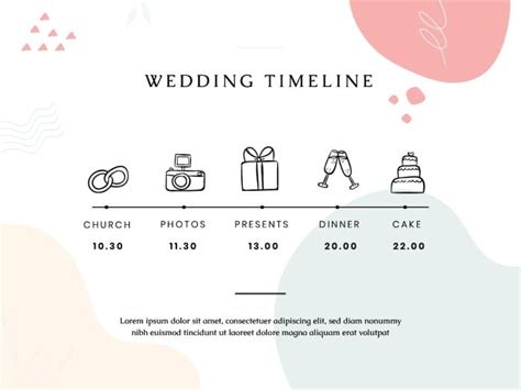 Free Hand-drawn Colorful Wedding Timeline template