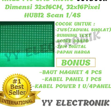 Jual Hot Panel Module Model Led P Running Text Smd Hijau Green