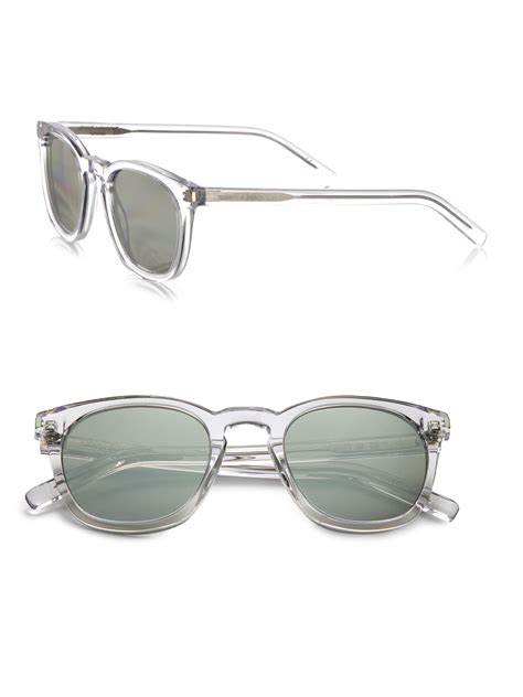 Lyst - Saint Laurent Round Acetate Mirrored Sunglasses