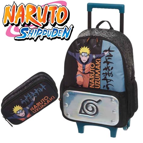 Kit Escolar Original Naruto Uzumaki Ninja Run Mochila Mala