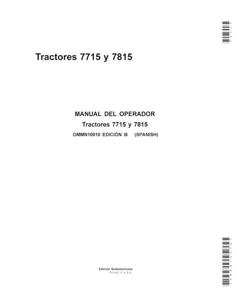 John Deere Tractor Pdf Manual Del Operador Es