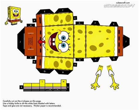 Printable Spongebob Papercraft - Printable Papercrafts - Printable ...