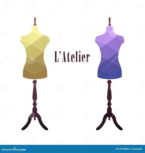 Vintage Female Tailors Mannequin Stock Vector Illustration Of Luxury